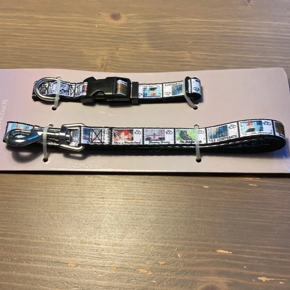 Disney 100 Anniversary Film Scenes Dog Collar & Leash Set Small NWT